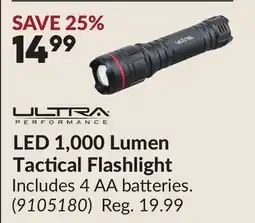 Princess Auto LED 1,000 Lumen Tactical Flashlight offer