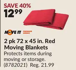 Princess Auto 2 pk 72 x 45 in. Red Moving Blankets offer