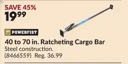Princess Auto 40 to 70 in. Ratcheting Cargo Bar offer