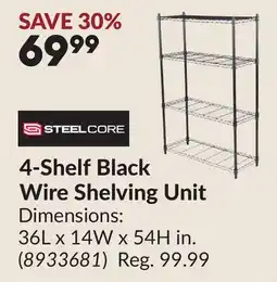 Princess Auto 4-Shelf Black Wire Shelving Unit offer