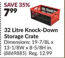 Princess Auto 32 Litre Knock-Down Storage Crate offer