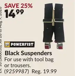 Princess Auto Black Suspenders offer