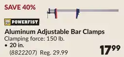 Princess Auto 20 in. Aluminum Adjustable Bar Clamps offer
