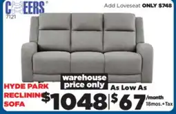 Surplus Furniture Hyde Park Steel Reclining Sofa offer