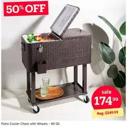 Kitchen Stuff Plus Patio Cooler Chest with Wheels offer