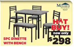 Surplus Furniture Grey & Black 5-Piece Dinette with Bench offer