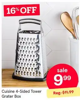 Kitchen Stuff Plus Cuisine 4-Sided Tower Grater Box offer