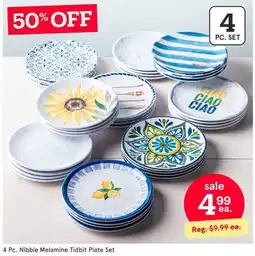 Kitchen Stuff Plus 4 Pcs. Nibble Melamine Tidbit Plate Set offer