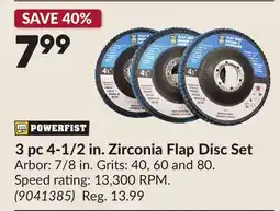 Princess Auto 3 pc 4-1/2 in. Zirconia Flap Disc Set offer