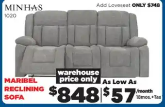 Surplus Furniture Maribel Iron Reclining Sofa offer