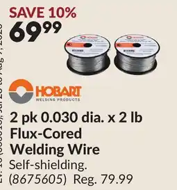 Princess Auto 2 pk 0.030 dia. x 2 lb Flux-Cored Welding Wire offer