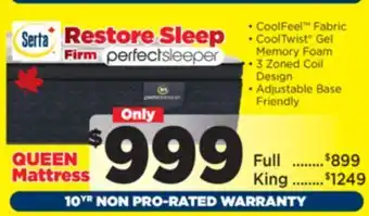 Surplus Furniture Restore Sleep Queen Mattress offer
