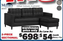 Surplus Furniture Black Leather-Look 2-Piece Sectional offer