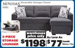 Surplus Furniture Hugo Charcoal 2 Piece Storage Sleeper offer