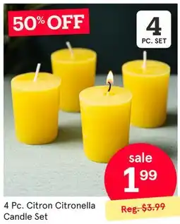 Kitchen Stuff Plus 4 Pc. Citron Citronella Candle Set offer