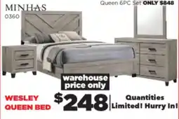 Surplus Furniture Wesley Light Grey Queen Bed offer