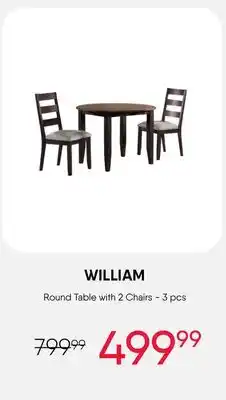 Meubles RD William - Round table with 2 chairs offer