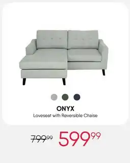 Meubles RD Onyx - Loveseat with Reversible Chaise offer
