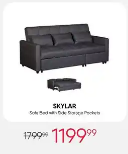 Meubles RD Skylar - Sofa Bed with Side Storage Pockets offer