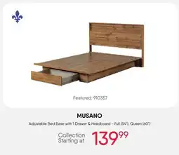 Meubles RD MUSANO Adjustable Bed Base with 1 Drawer & Headboard offer