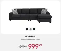 Meubles RD Montreal - Sectional with Reversible Chaise - Grey offer