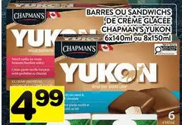 Supermarché PA BARRES OU SANDWICHS DE CRÈME GLACÉE CHAPMAN'S YUKON offer