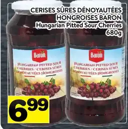Supermarché PA CERISES SÛRES DÉNOYAUTÉES HONGROISES BARON | Hungarian Pitted Sour Cherries offer