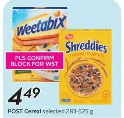 Safeway POST Cereal selected offer