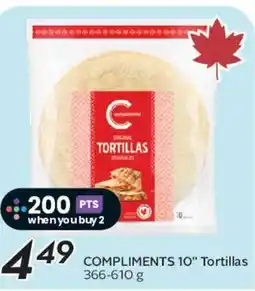 Safeway COMPLIMENTS 10" Tortillas offer