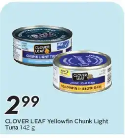 Safeway CLOVER LEAF Yellowfin Chunk Light Tuna offer