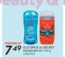 Safeway OLD SPICE or SECRET Deodorant offer