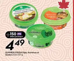 Safeway SUMMER FRESH Dips, Hummus or Queso offer