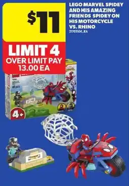 Atlantic Superstore Lego marvel spidey and his amazing friends spidey on his motorcycle vs. rhino offer
