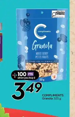 Safeway COMPLIMENTS Granola offer