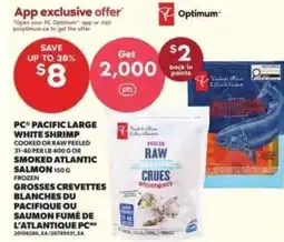 Independent Grocer Pc pacific large white shrimp or smoked atlantic salmon offer