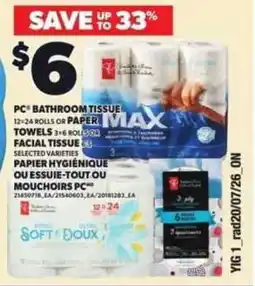 Independent Grocer Pc bathroom tissue or paper max towels or facial tissues offer