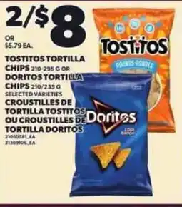 Independent Grocer Tostitos tortilla chips or doritos tortilla chips offer