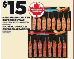 Independent Grocer Marcangelo chicken or pork souvlaki offer