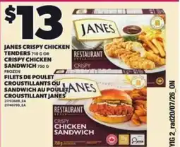 Independent Grocer Janes crispy chicken tenders or crispy chicken sandwich offer