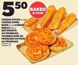 Independent Grocer Cheese sticks 6's or cheese swirl buns 4's or cheese bread batonnets au fromage tourbillons au fromage ou pain au fromage offer