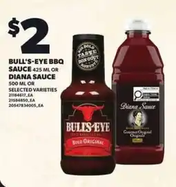 Independent Grocer Bull's-eye bbq sauce or diana sauce offer