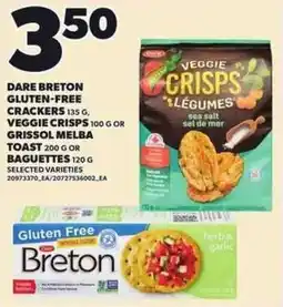Independent Grocer Dare breton gluten-free crackers veggie crisps grissol melba toast baguettes offer