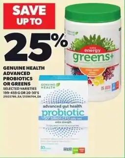 Independent Grocer Genuine health advanced probiotics or greens offer