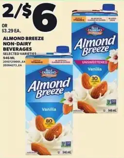 Independent Grocer Almond breeze non-dairy beverages offer