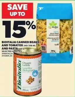 Independent Grocer Bioitalia canned beans and tomatos and pasta offer