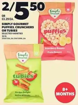 Independent Grocer Simply gourmet puffies, crunchers or tubies offer