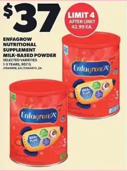 Independent Grocer Enfagrow nutritional supplement milk-based powder offer
