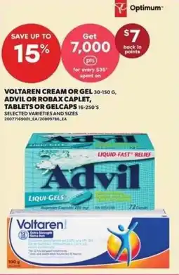 Independent Grocer Voltaren cream or gel advil or robax caplet, tablets or gelcaps offer