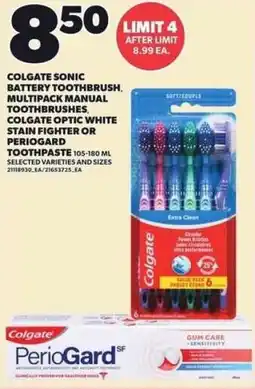 Independent Grocer Colgate sonic battery toothbrush multipack manual toothbrushes colgate optic white stain fighter or periogard toothpaste offer