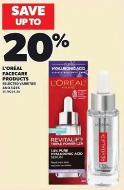 Independent Grocer L'oréal facecare products offer